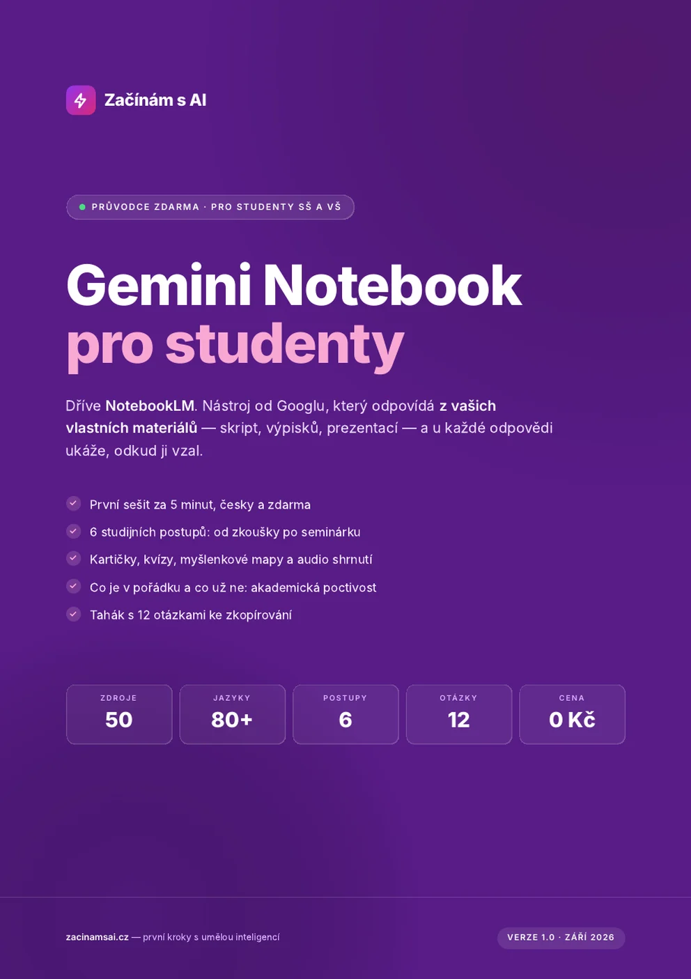 Obálka průvodce Gemini Notebook pro studenty